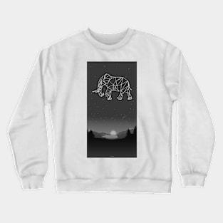 Black elephant geometric style Crewneck Sweatshirt